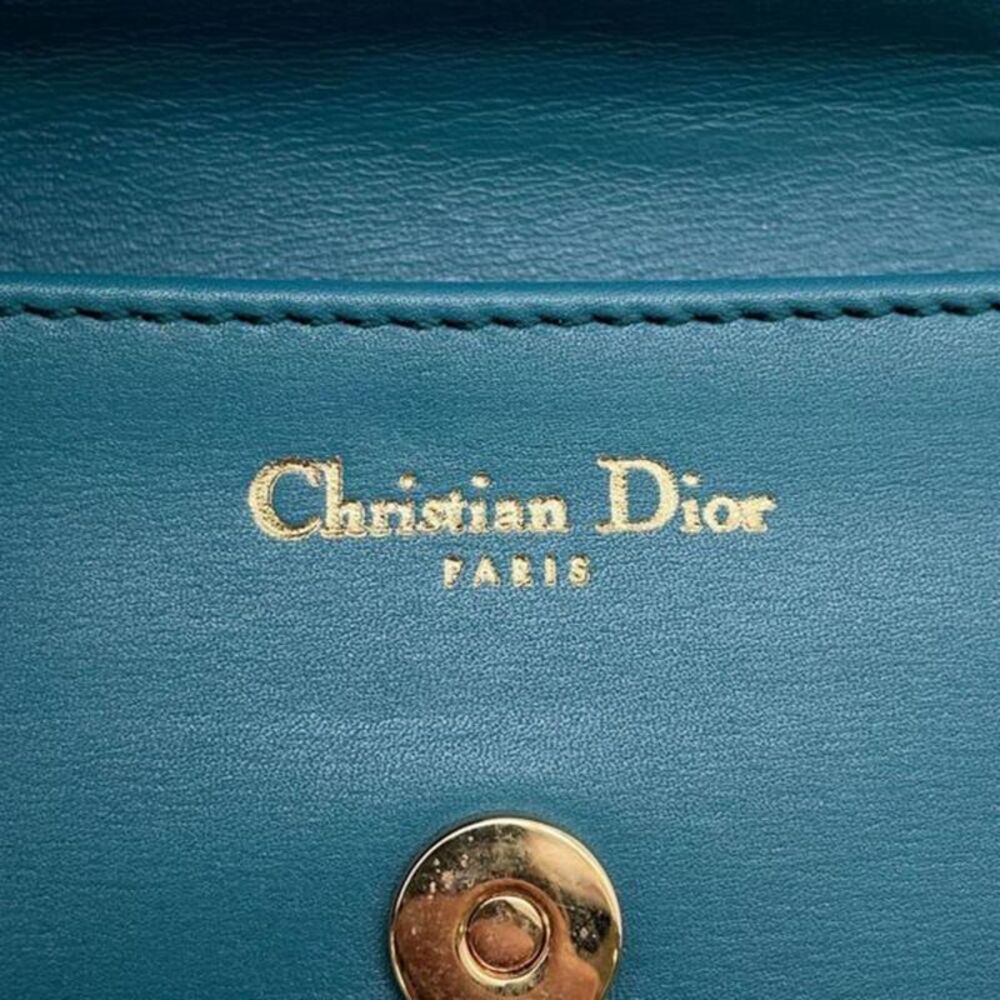 Pre Loved dior Caro Chain Clutch Women Blue Crossbody Bags - Picture 6 of 8